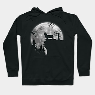 Corgi And Halloween Moon Hoodie